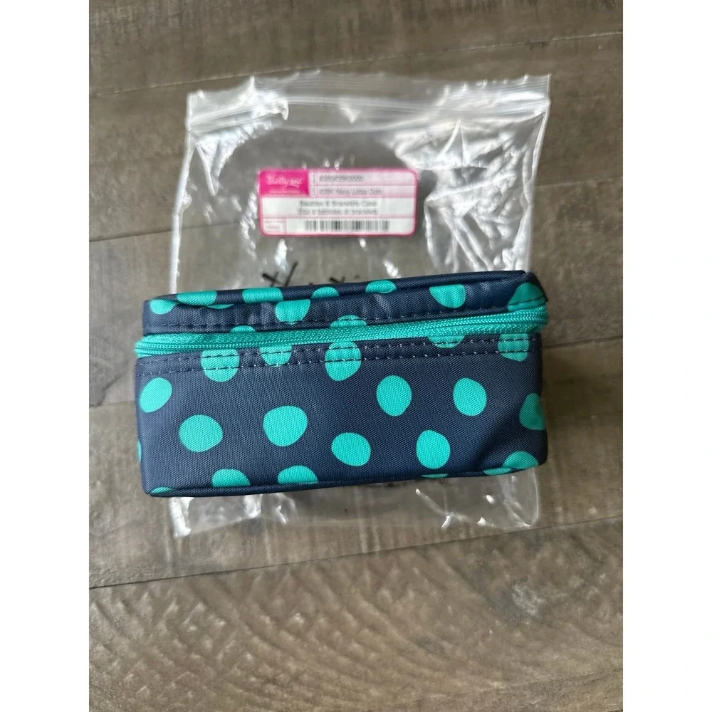 NWT Thirty-One Baubles & Bracelets Jewelry Travel Case 439K Navy Lotsa Dots
